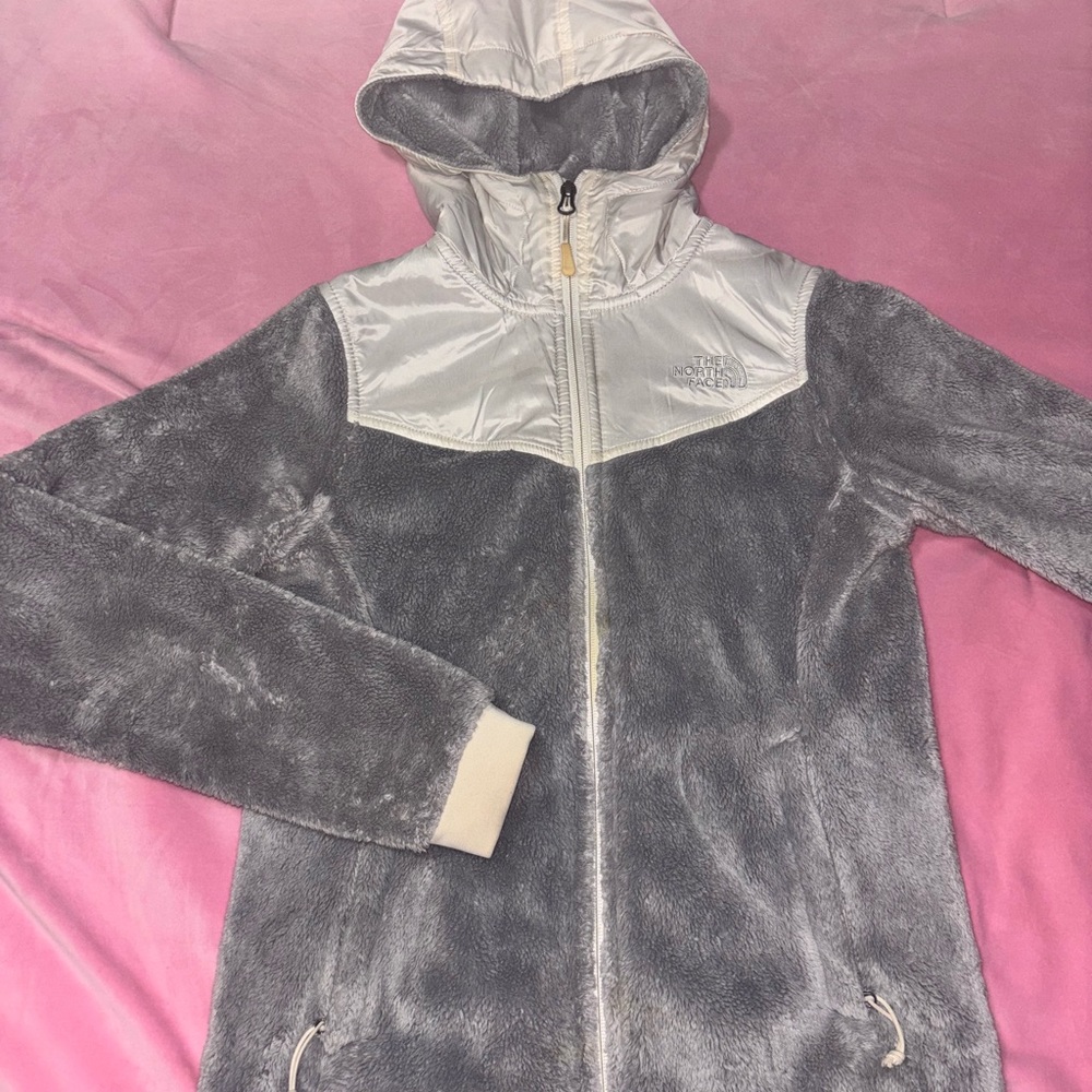 The North Face Gray and Silver Fleece Jacket
